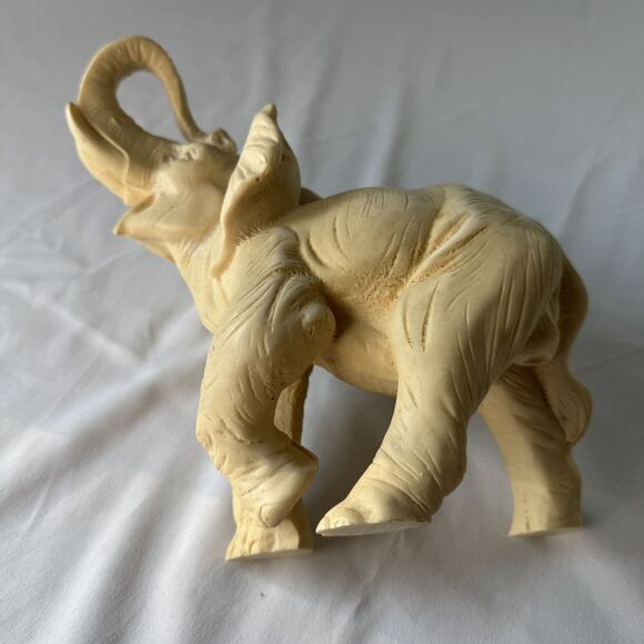 Hand Carved Solid Stone Elephant Wild Africa Jungle Animal Figure 8”x8” Detailed - Picture 7 of 9